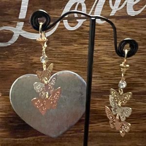 Tricolor Butterfly Earrings